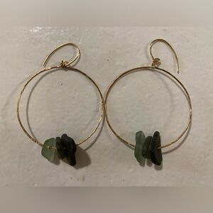 Triple Seaglass Hoop Earrings
